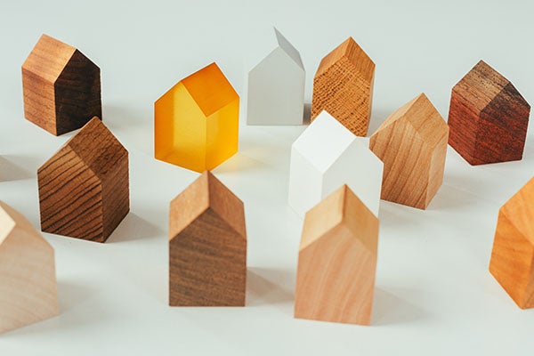 Wooden house blocks