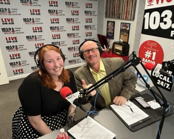 Library and Public Affairs staff in radio show