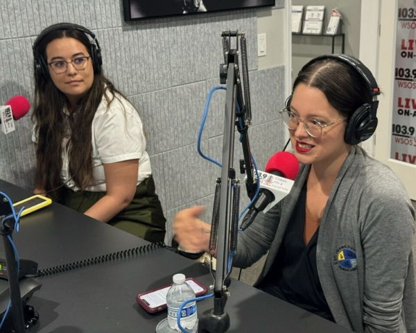 Library and Public Affairs staff in radio show