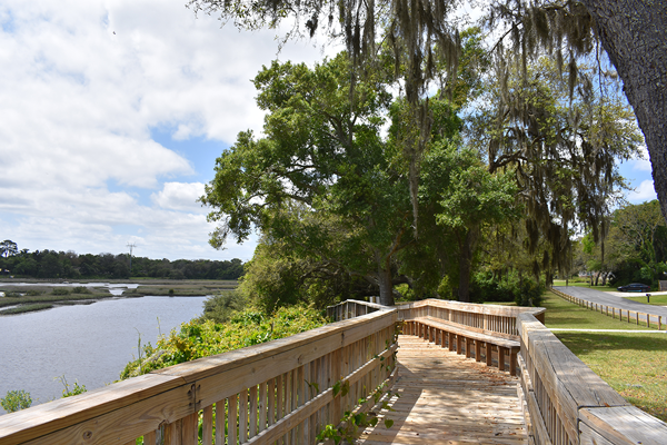 Shore Drive boardwalk overlooking marsh