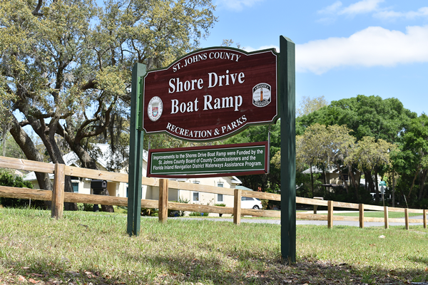 Shore Drive boat ramp sign