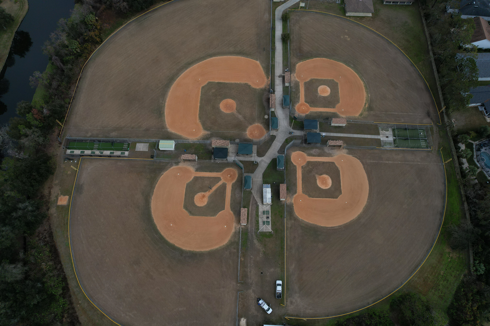 aerial view of Cornerstone park ball diamonds