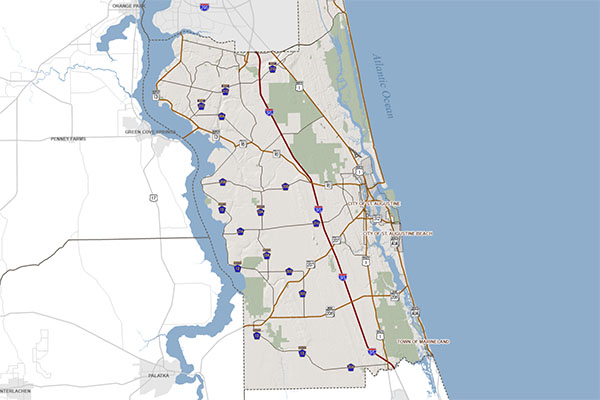 iMap screenshot of St. Johns Florida