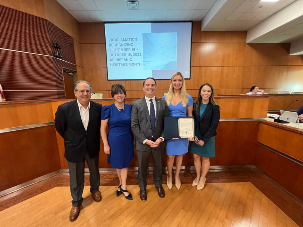 Christian Whitehurst presenting Hispanic Heritage Month proclamation