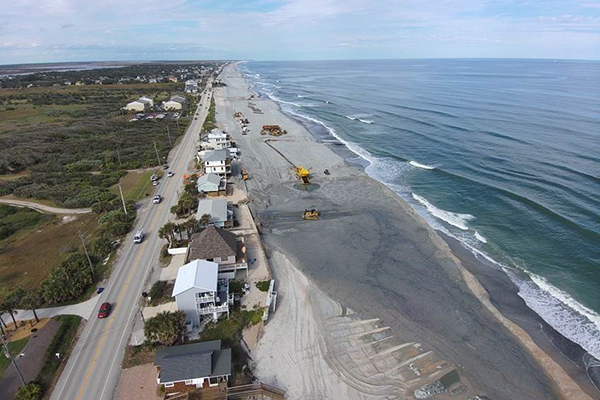 aerial view of Vilano Beach coastal project