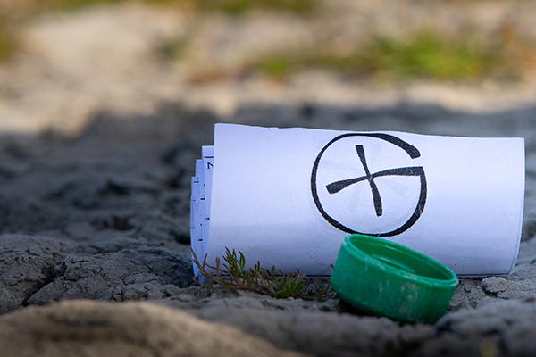 geocache container on ground