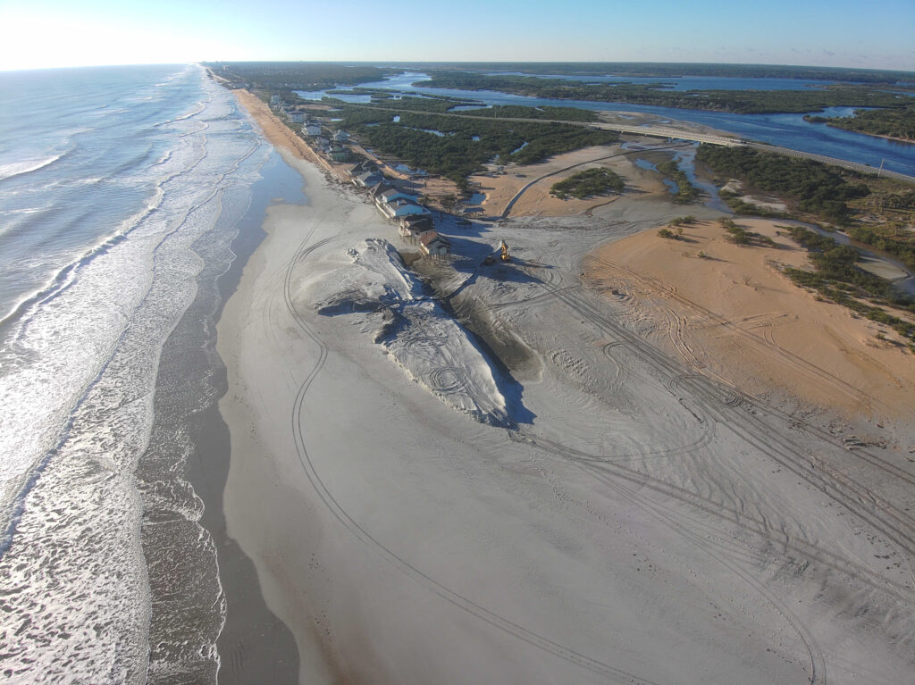 Drone photo of the intracoastal / summer haven dredge project.