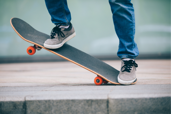 person standing on skateboard