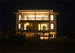 exterior building with unapproved beach lighting