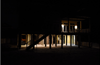 exterior building with unapproved beach lighting