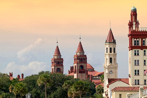 City of St. Augustine skyline with Flagler-era buildings