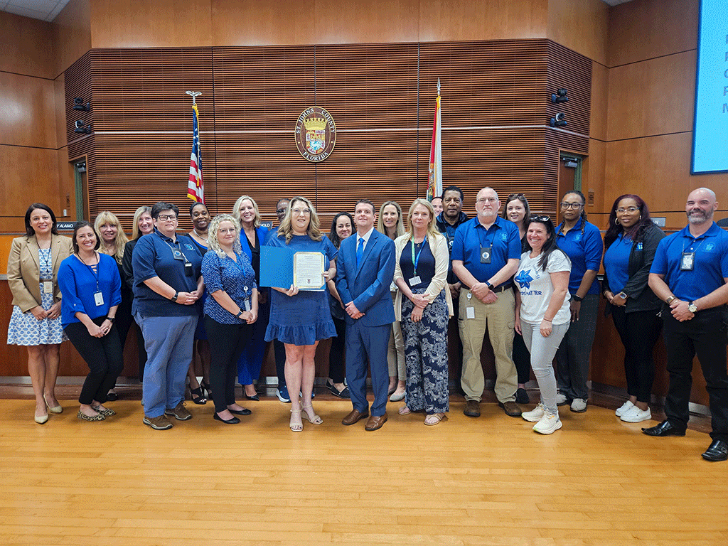 Commissioner Roy Alaimo, District 3; Representatives from Health and Human Services, as well as Florida Department of Children and Families, including Shawna Novak, HHS Director and Christy Gillis