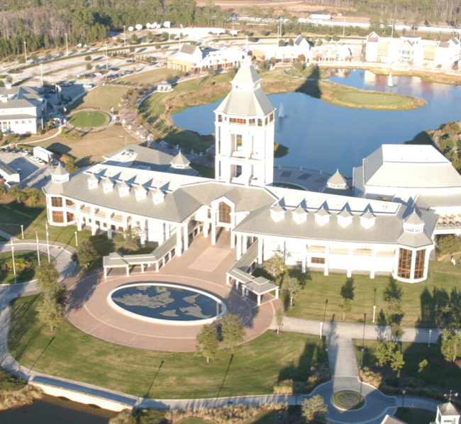 aerial view of world golf village hall of fame