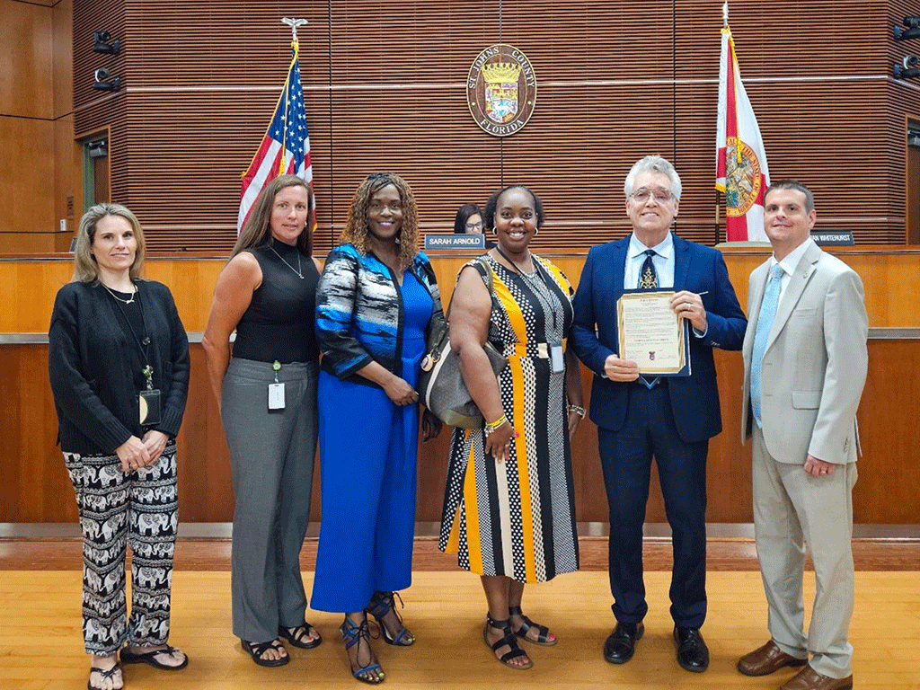 Commissioner Roy Alaimo, District 3; Representatives from the Seventh Judicial Circuit Court, including Judge Christine recognizing May as Drug Court Month