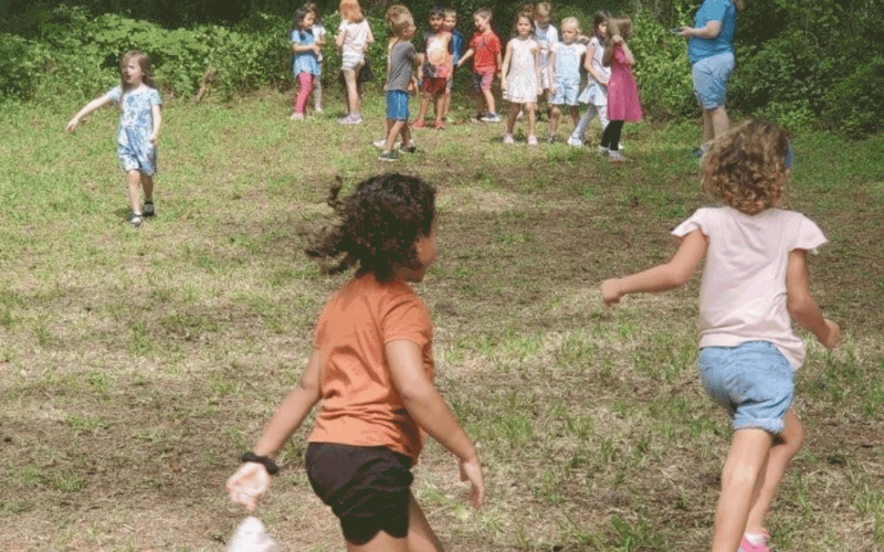 Kids playing outside.