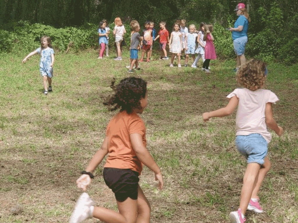 Kids playing outside.