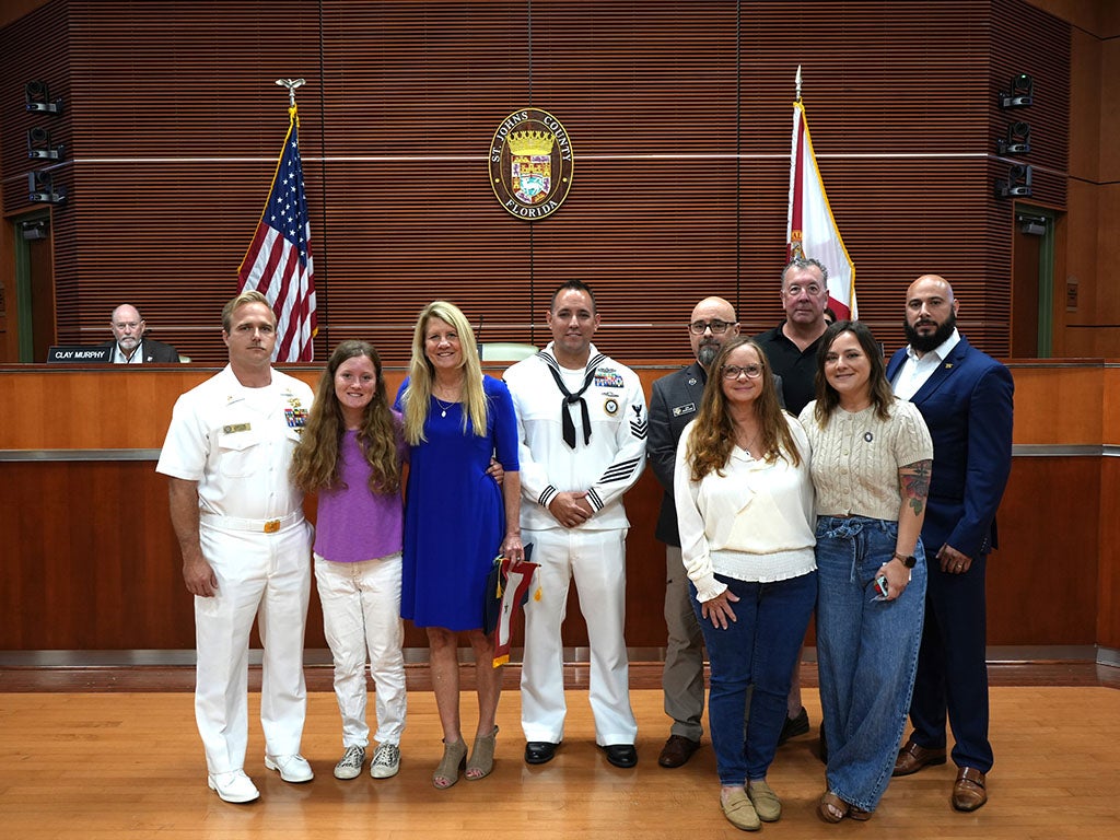 Commissioner and Chair Krista Joseph presents the proclamation for Gold Star Awareness Month.