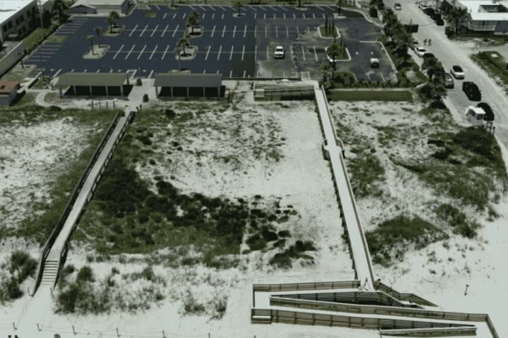 Aerial view of the Crescent Beach ADA Walkover