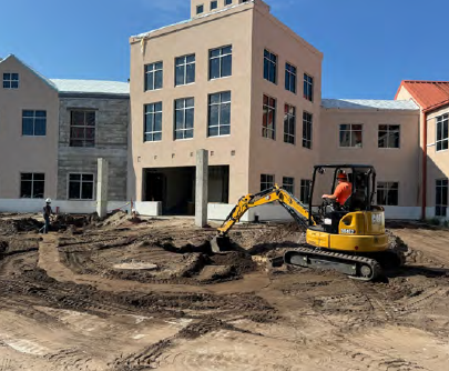 Exterior view of the Public Service Center under construction
