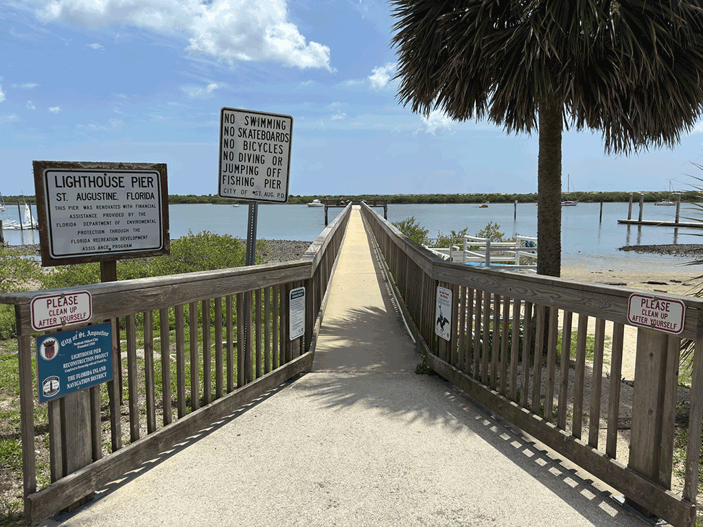 A long, narrow wooden pier.