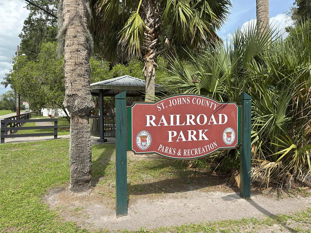 A sign for Railroad Park.