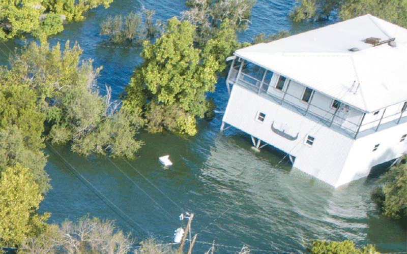 Flooded 2 story home in 3-4 feet of water