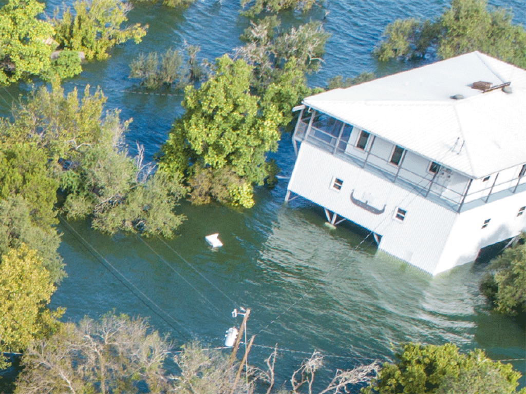 Flooded 2 story home in 3-4 feet of water
