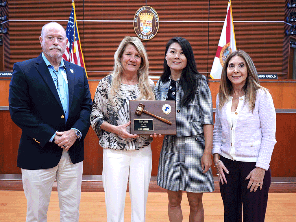 Vice Chair Commissioner Taylor, Chair Commissioner Joseph, Commissioner Murphy, and County Administrator Joy Andrews