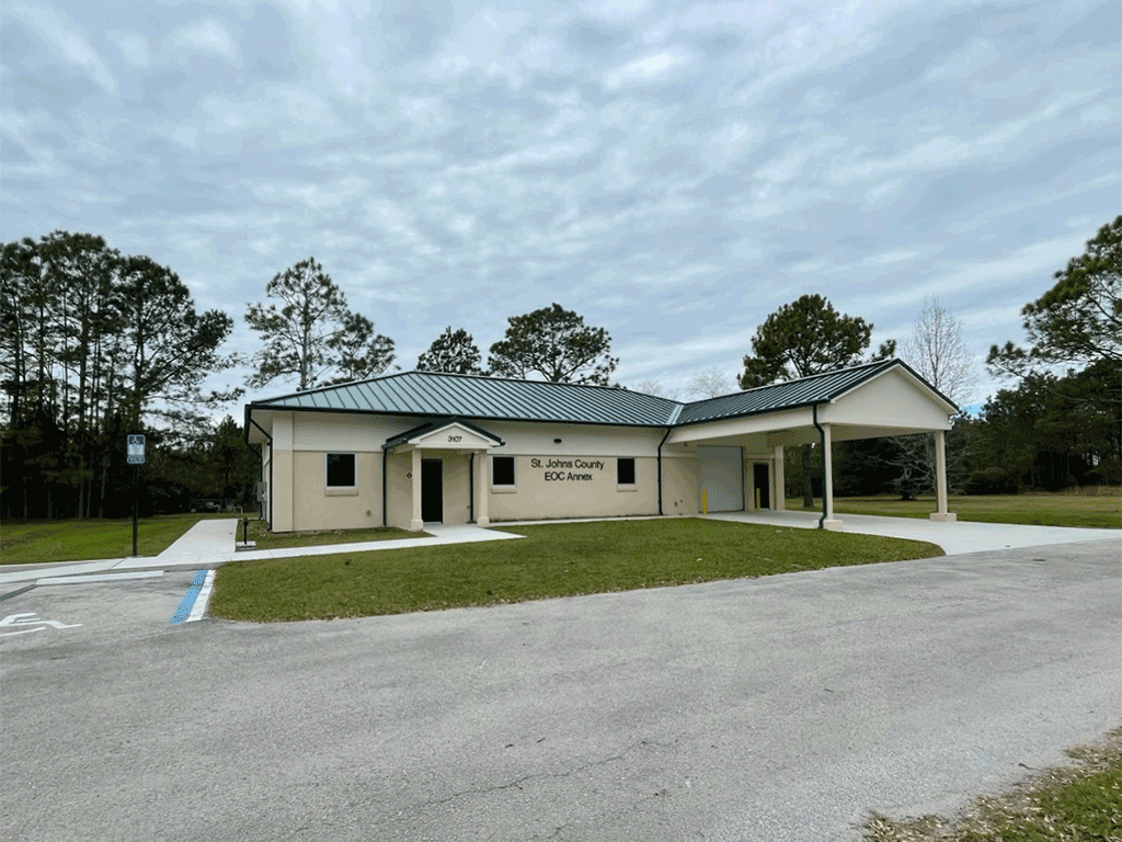 The front entrance of the St. Johns County EOC Annex