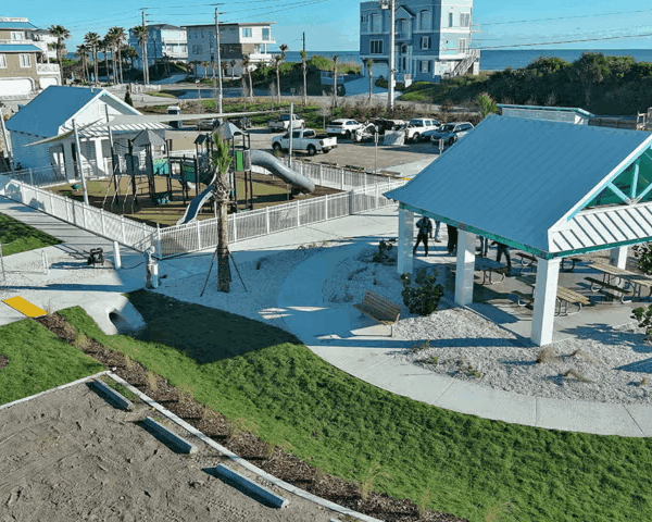 North Beach Park pavilion and playground