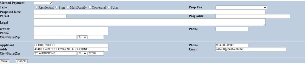 Clearance Sheet Submittal required identification screen
