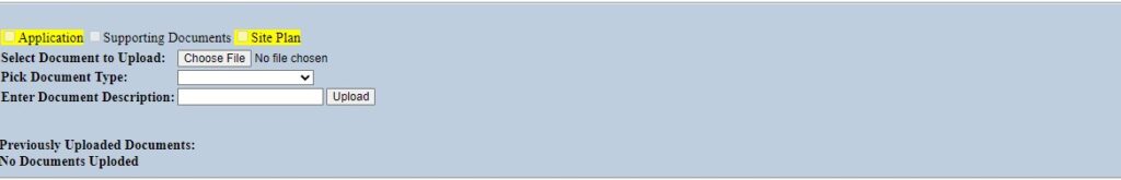 Clearance Sheet Submittal upload document screen