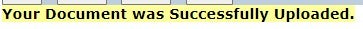 Clearance Sheet Submittal document upload success screen