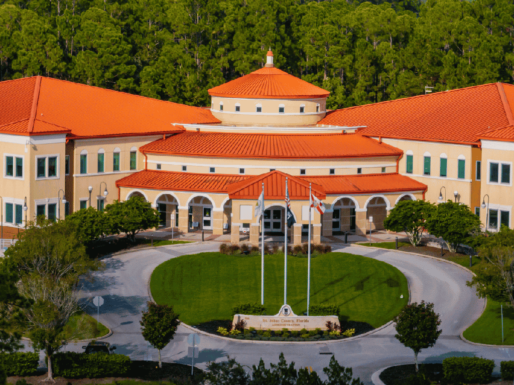 Exterior shot of St. Johns County Administrative building