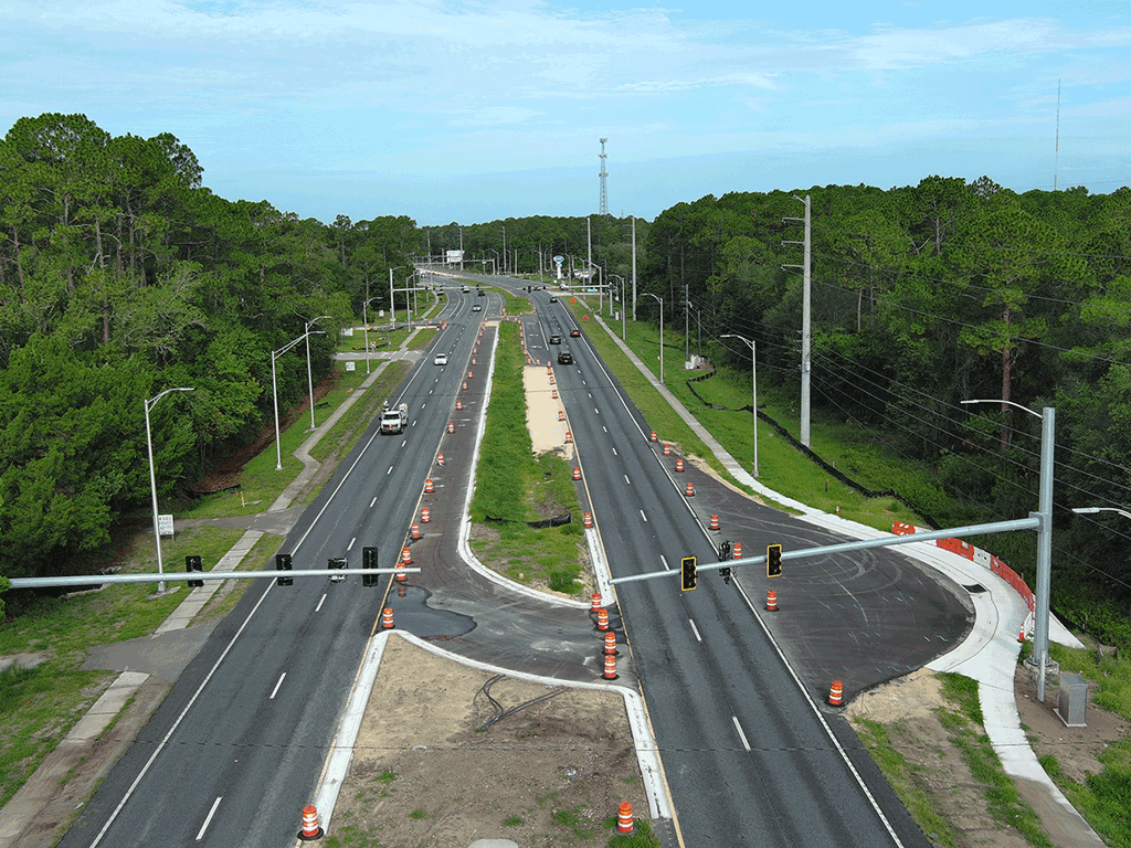 Aerial shot of SR 16 at Stratton Boulevard and Industry Center Road