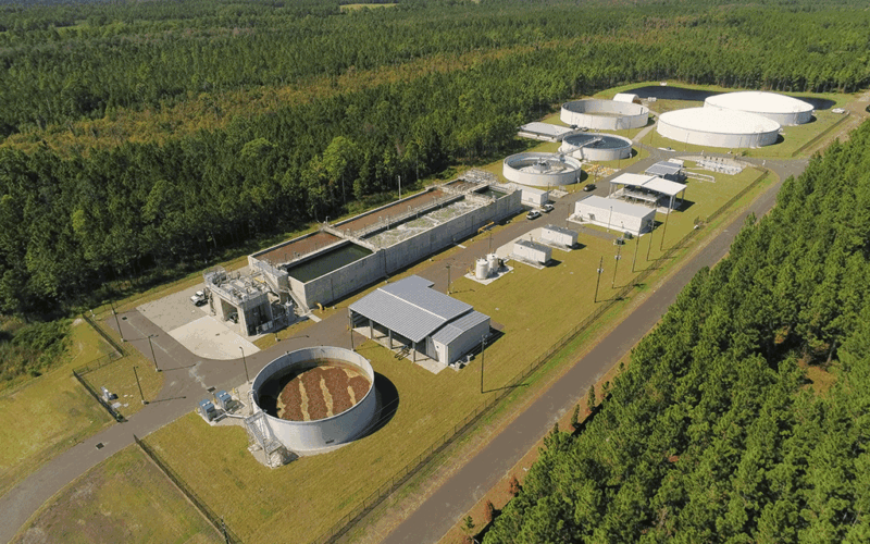 Aerial of water reclamation facility