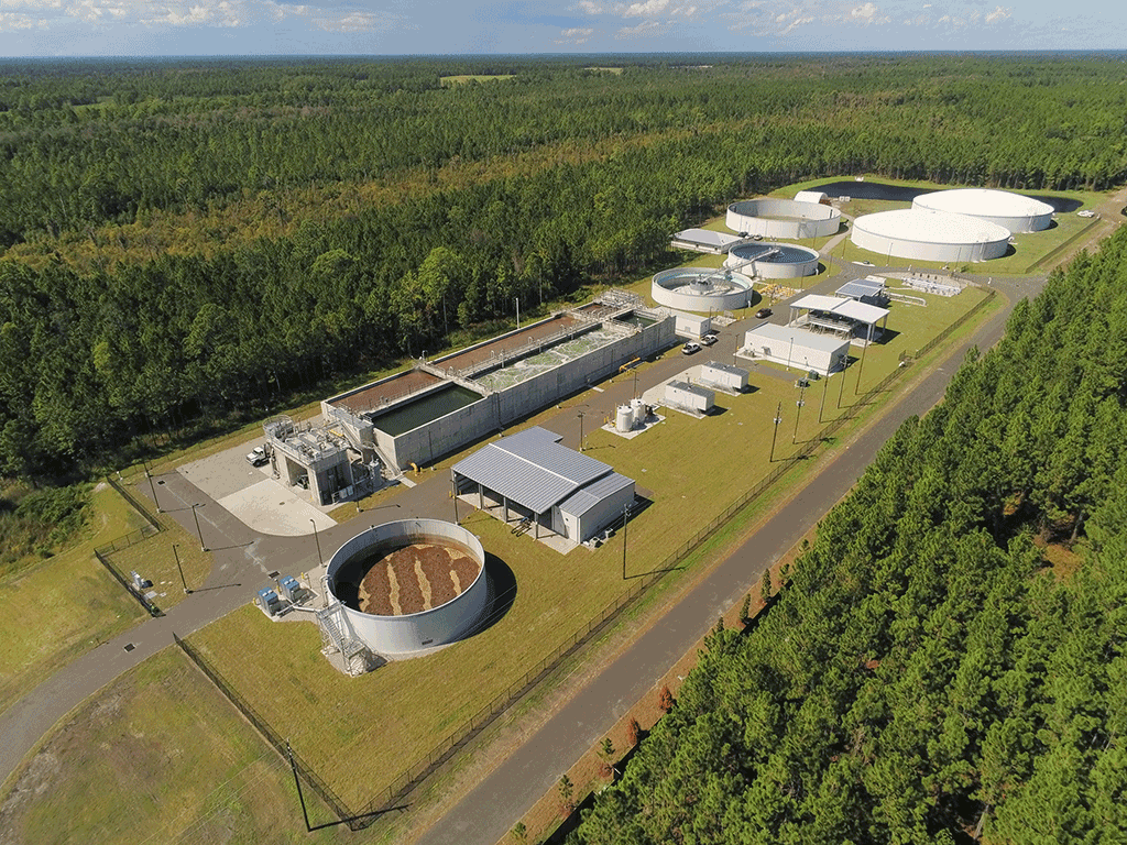 Aerial of water reclamation facility
